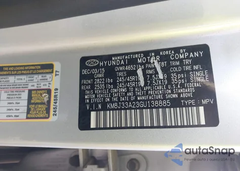 2025 Hyundai Tucson Se z USA, uszkodzony, nr VIN 5NMJACDE3SH601561